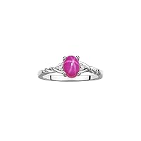 RYLOS Sterling Silver Classic Birthstone Ring - 7X5MM Oval Gemstone & Diamonds - Women's Jewelry, Sizes 5-10