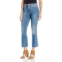 DL1961 Women's Jackie Trimtone Cropped Flare Jeans in Marker