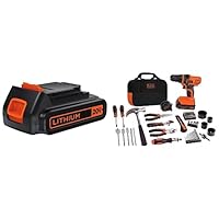 BLACK+DECKER LBXR20 20-Volt MAX Extended Run Time Lithium-Ion Cordless To with BLACK+DECKER LDX120PK 20V MAX Cordless Drill and Battery Power Project Kit