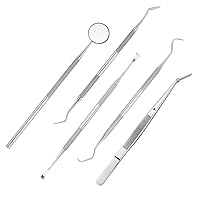 Dental Tool Kit-Professional Teeth Cleaning Set for Effective Plaque Removal, Tartar Cleaner, Dental Pick Scaler, 5PACK Dentist Kit (5pcs)