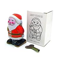 Wind-Up Tin Toy Santa, Retro Walking Robot Adult Collection Clockwork Toy, Xmas Party Favor Toys Home Store Stage Decoration