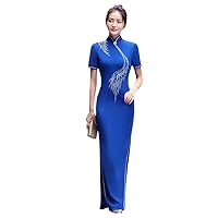 Orientale Evening Dress Eleganti Chinese Robe Traditional Women Embroidery Slim Long Cheongsam
