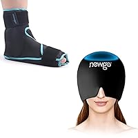 NEWGO Bundle of Foot Ankle Ice Pack and Migraine Relief Cap