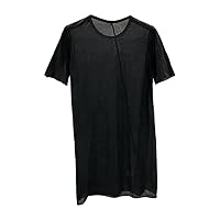 owen seak Men's T Shirt Cotton Short Sleeve Undershirt Ultrathin Tops Tees Summer Black Slim