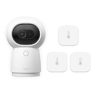 Aqara 2K Security Indoor Camera Hub G3 Plus 3 Temperature and Humidity Sensor, Works with HomeKit Secure Video, Alexa, Google Assistant, IFTTT