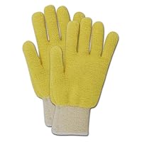MAGID T524CBKV Cut Master T524BKV Cut-Resistant Loops-Out Terrycloth Gloves, Made with DuPont Kevlar 500, 6, Yellow , Ladies (Fits Medium) (Pack of 12)