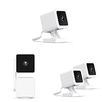 Cam v3 with Color Night Vision & Cam Pan v3 Indoor/Outdoor IP65-Rated 1080p Pan/Tilt/Zoom Wi-Fi Smart Home Security Camera & Google Assistant & Cam v3 with Color Night Vision, 2-Pack
