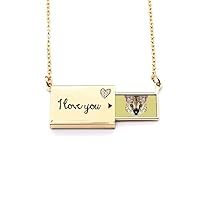 Long-eard Spotted Serval Animal Letter Envelope Necklace Pendant Jewelry