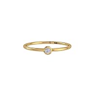 0.03ct Diamond Solitaire Ring in 14kt Gold April Birthstone Rings Valentine Anniversary Birthday Jewelry Gifts for Women Girls