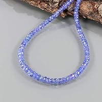 Natural Tanzanite Necklace | Sterling silver necklace| Tanzanite Gemstone Smooth Faceted Beads | Genuine Tanzanite Jewelry| Dainty Blue Necklace