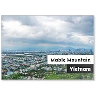 Da Nang Beautiful Landscape View from The Top of Mable Mountain in Vietnam Fridge Magnet