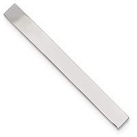 Stainless Steel Polished Engravable Tie Bar Measures 48x4mm Wide Jewelry Gifts for Men