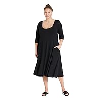 Women's Plus Size 3/4 Sleeve Babydoll Dress -