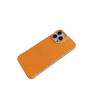 for iPhone 14 13 12 11 8 7 SE2 SE3 X XS XR Pro Plus Max Protective Case Simple Light Thin Borderless PC Phone Cover Skin-Friendly Smooth Shell Bumper(Yellow,14 Plus)