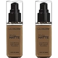 L.A. COLORS Truly MATTE Long Wearing High Pigment Foundation CLM363 Cappuccino, 1.35 Fl Oz (Pack of 2)