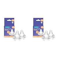 Lansinoh NaturalWave Baby Bottle Nipples, Slow Flow, Size 2S, Anti-Colic, 2 Count (Pack of 2)