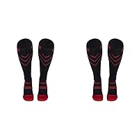 CSX 20-30 mmHg Compression Socks for Men and Women, Knee High, Recovery Support, Athletic Sport Fit, Red on Black, Small (20-30 mmHg) (Pack of 2)
