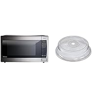 Panasonic Microwave Oven NN-SN966S Stainless Steel Countertop/Built-In with Inverter Technology and Genius Sensor, 2.2 Cubic Foot, 1250W & Nordic Ware Deluxe Plate Cover