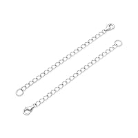 2pcs Adabele 925 Sterling Silver 5 inch Chain Extender Removable Adjustable Extension Tarnish Resistant Rhodium Plated for Necklace Anklet Bracelet Jewelry Making SS311-5