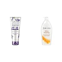 Jergens Lavender Body Butter Body and Hand Lotion, Moisturizer for Women, 7 Fl Oz (Pack of 1) & Ultra Healing Dry Skin Moisturizer, Body and Hand Lotion for Dry Skin