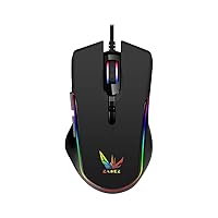 ZADEZ Gaming Mouse G-156M Wired Gaming Mouse for Gamer - Silicone Rubber on Both Sides - 11 Modes of Lighting Effects - Durability of Buttons up to 20 Million clicks - 7200 DPI for PC Laptop
