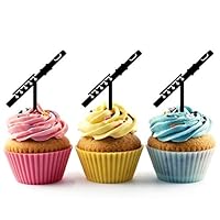 TA1101 Flute Music Band Instrument Silhouette Party Wedding Birthday Acrylic Cupcake Toppers Decor 10 pcs