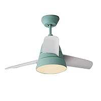 Ceiling Fans with Lamps,Modern Silence Ceiling Fan with 3 Color Temperature 20W Led,3 X PVC Blades Restaurant Bedroom Study Child Room Fan Chandelier with Remote Control/Blue