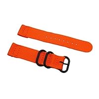 2 Pieces 24mm Orange Ballistic Nylon Watch Strap 3 PVD Ring ZU057