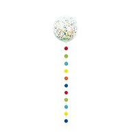 Clear Giant Balloons with Rainbow Confetti & Dots Tassel, 24