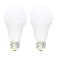 2 Pack 7W E27 Sensor Light Bulb Smart Automatic Dusk to Dawn LED Bulbs with Auto on/Off Indoor/Outdoor Lighting Lamp 600lm Cool White for Porch Hallway Patio Garage (Color : White)