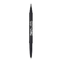 NYX PROFESSIONAL MAKEUP Two-Timer Dual Ended Eyeliner, Eyeliner Pencil, Jet Black (TT01)