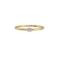 0.03ct Diamond Mini Starfire Solitaire Ring in 14kt Gold April Birthstone Rings Valentine Anniversary Birthday Jewelry Gifts for Women Girls