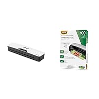 Fellowes Ayla 125 with Rapid 1 Minute Warm Up Paper Laminator Including Pouch Starter Kit (5752001) & Thermal Laminating Pouches, 5mil Letter Size Sheets, 9 x 11.5, 100 Pack, Clear (5743501)