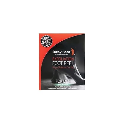 Baby Foot - Original Foot Peel Exfoliator For Men - Foot Peel Mask - Repair Rough Dry Cracked Feet and remove Dead Skin, Repair Heels and enjoy Baby Soft Smooth Feet 2.7 Fl. Oz. Mint Scented Pair