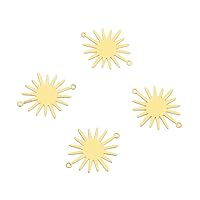 50pcs Adabele Raw Brass Sun Component Earring Findings 26.5mm Beading Connector Link 2-Hole No Plated/Coated for Jewelry Craft Making CX-C8