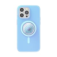 PopSockets iPhone 15 Pro Max Case with Round Phone Grip Compatible with MagSafe, Phone Case for iPhone 15 Pro Max, Wireless Charging Compatible - Blue Opalescent