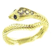 14k Yellow Gold Real Genuine Tanzanite and Sapphire Womens Band Ring