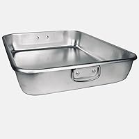 13 Qt. Aluminum Baking and Roasting Pan with Handles, Commercial Grade Rectangular Roasting Pan by Tezzorio