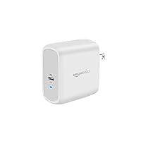 Amazon Basics 65W One-Port GaN USB-C Wall Charger with Power Delivery PD for Laptops,Tablets & Phones (iPhone 15/14/13/12/11/X, iPad, MacPro, Samsung, and more), non-PPS, White