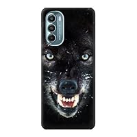 R2823 Black Wolf Blue Eyes Face Case Cover for Motorola Moto G Stylus 5G (2022)