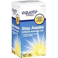 Equate Stay Awake Caffeine Alertness Aid, 80 Tablets, 200 mg