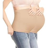 Hanes Womens Maternity Belly Band - Pregnancy and Postpartum Support Stretch Belly Belt - 2 Pack Shapewear Tummy Control, Nude, L/XL