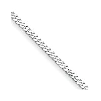 Mother's Day Gift Platinum Polished 5.5 mm Solid Curb Chain Necklace 18