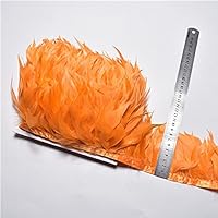 Zamihalaa 1yard/lot Saddle Chicken Feathers Fringe Trim About 10cm Width DIY Chicken Plumas for Needlework Crafts Ribbon Sewing Plumes