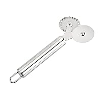 BESTOYARD Stainless Steel Pizza Cutter Pastry Slicer Wheel Pizza Cutter Lace Dough Lace Hob Stainless Steel Roller Double-headed Pizza Cutter