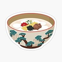 Korean Food Tteokguk Rice Cake Soup Stew Vinyl Sticker (6