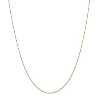 14k Yellow Gold Solid Polished Spring Ring 8R Carded Chain Necklace Measures 0.95mm Wide Jewelry Gifts for Women - Length Options: 14 16 18 20 22 24