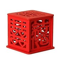 Double Happiness Vintage Chinese Style Wooden Unique Sweet Box Wedding Favors holders Wedding Candy Box