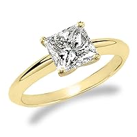 1 Carat Laser Inscribed IGI Certified Princess Cut Lab Grown Diamond 14K Solitaire Engagement Ring (F Color, VS1)