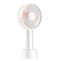 Portable Fan Cooling Air 1200mAh USB Re able Handheld Mini Fan with 3 Speeds for Home Office Outdoor Camping Traveling Sport Detachable Base White